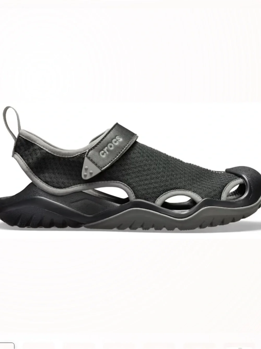 CROCS Swiftwater Mesh Deck Sandal Athletic Men’s Size 10 Black & Gray NEW